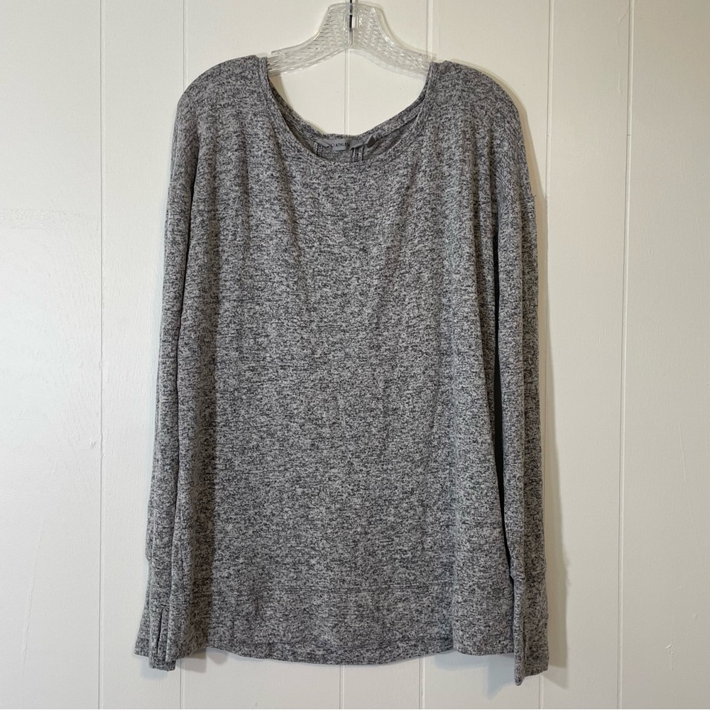 Athleta Gray Open Back Long Sleeve Shirt size M